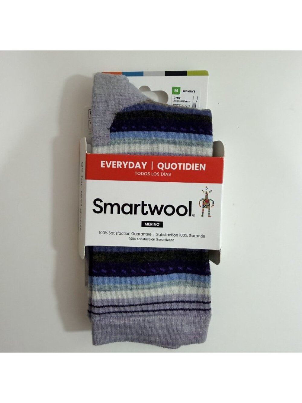 Smartwool Womens Everyday Purple Eclipse Striped Saturnsphere Crew Socks Size M